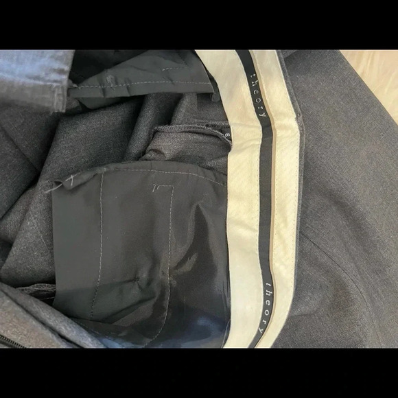 THEORY NEW Emery Tailor Charcoal Grey Trousers Pants Stretch - Picture 6 of 8